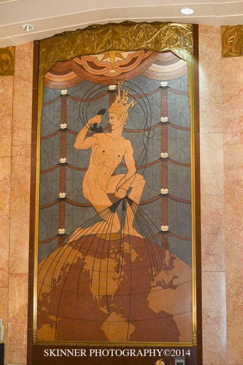 Marble relief of the Mercury/ Bell Emblem 